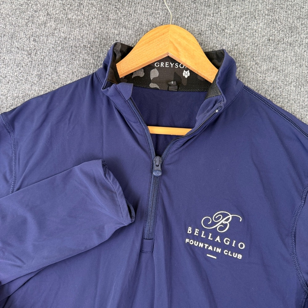 Greyson 1/4 Zip Golf Pullover Mens M Blue Bellagio Fountain Club Las Vegas